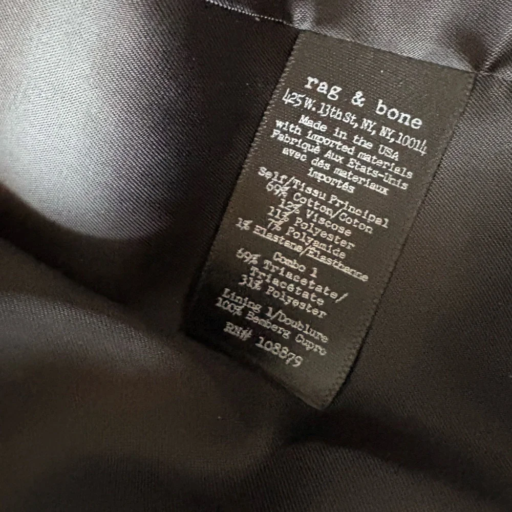 Rag & Bone Cannon Tweed Snap Front Jacket Ivory Black Bouclé Style Size 0 - Picture 8 of 9